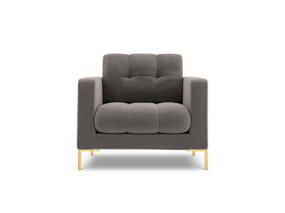 Bali Armchair, 87x96 cm — Light Grey / Gold Metal