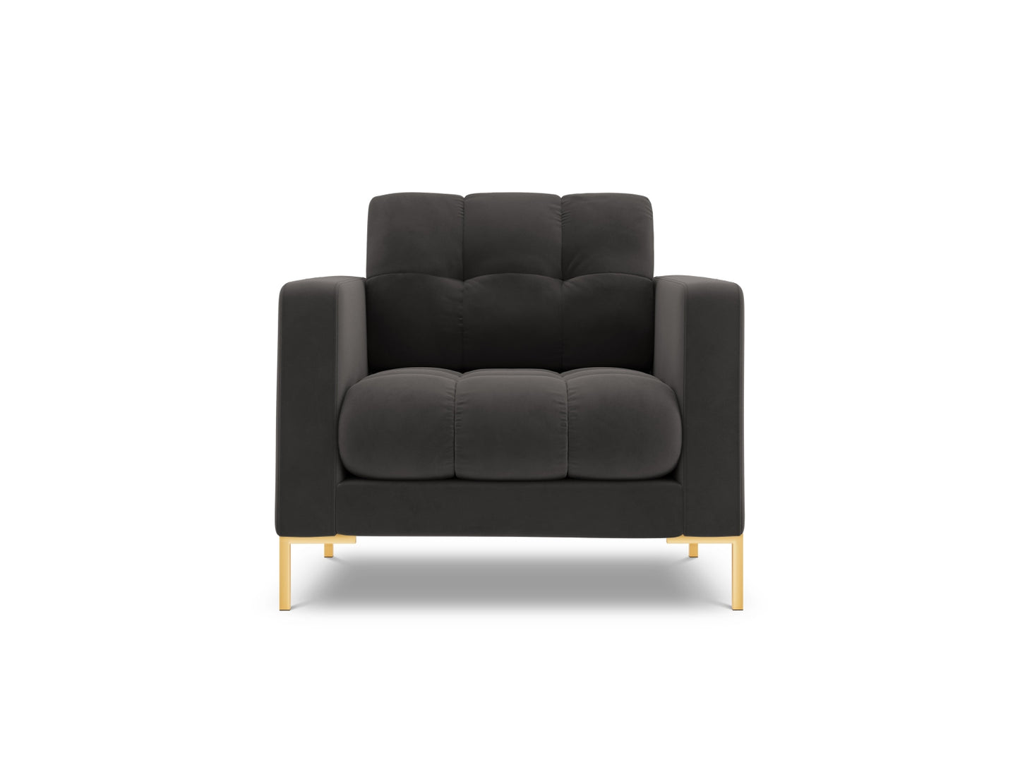 Bali Armchair, 87x96 cm — Dark Grey / Gold Metal