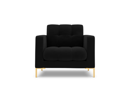 Bali Armchair, 87x96 cm — Black / Gold Metal