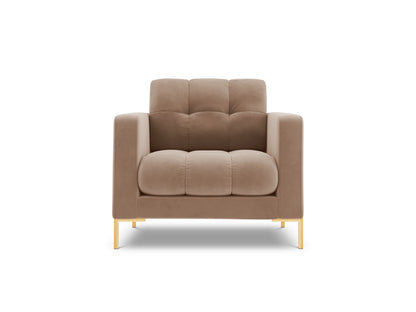 Bali Armchair, 87x96 cm — Beige / Gold Metal