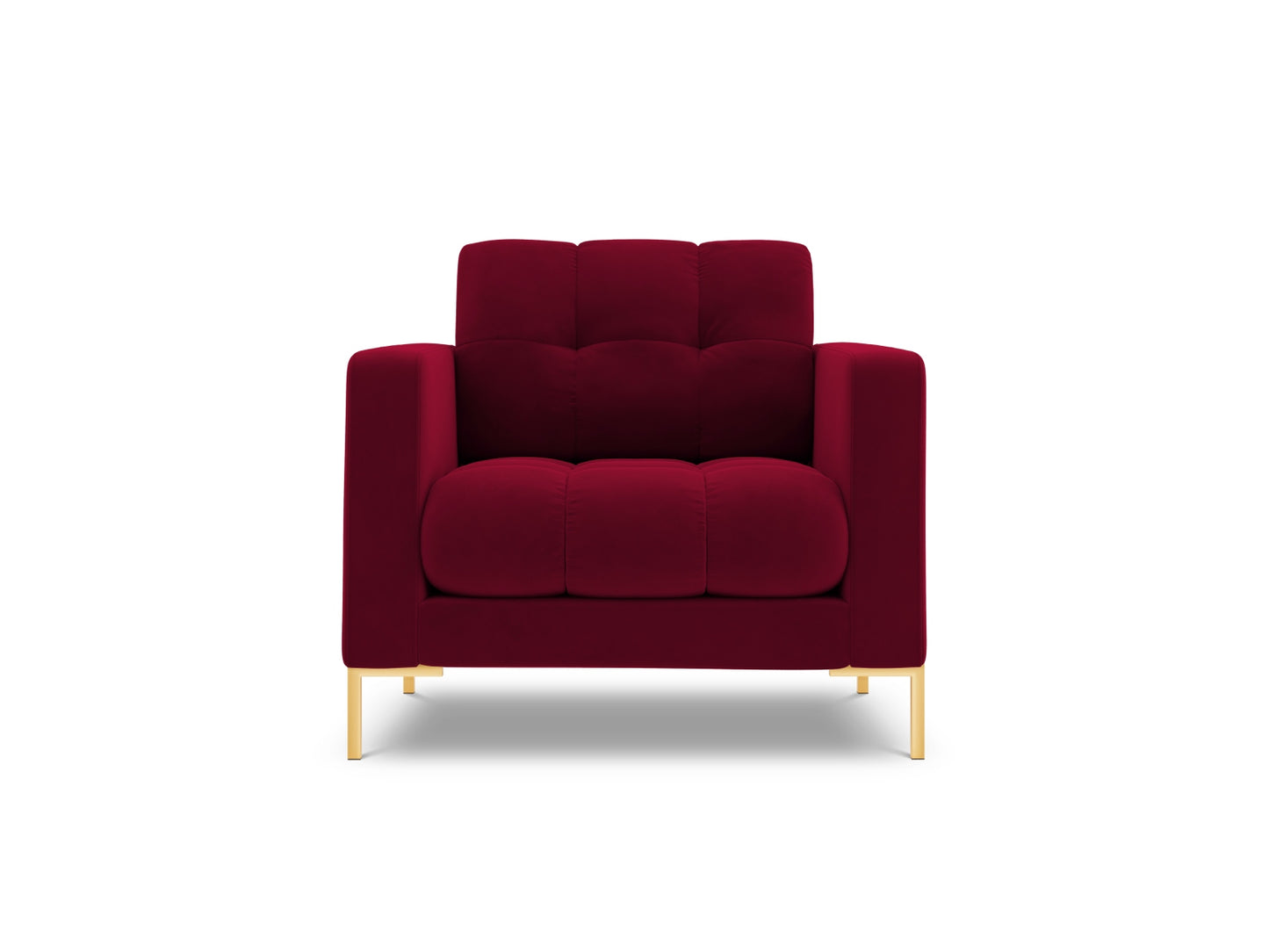 Bali Armchair, 87x96 cm — Red / Gold Metal