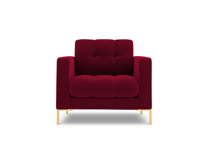 Bali Armchair, 87x96 cm — Red / Gold Metal