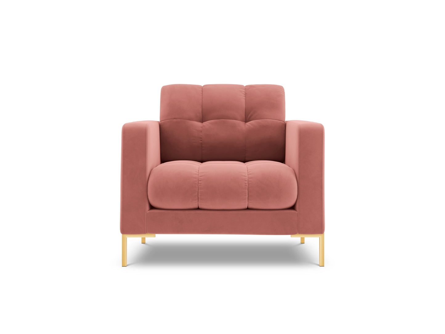 Bali Armchair, 87x96 cm — Pink / Gold Metal