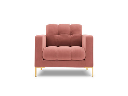 Bali Armchair, 87x96 cm — Pink / Gold Metal