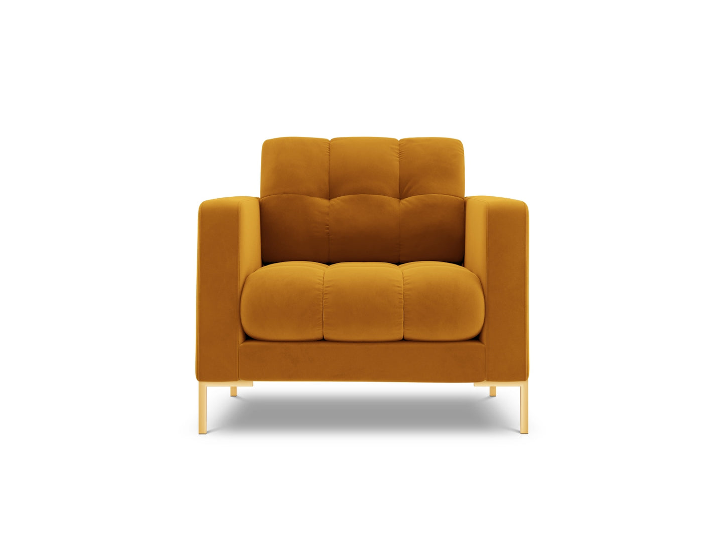 Bali Armchair, 87x96 cm — Yellow / Gold Metal