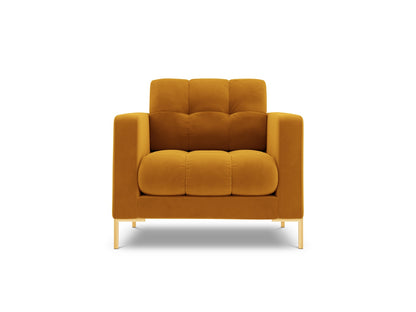 Bali Armchair, 87x96 cm — Yellow / Gold Metal