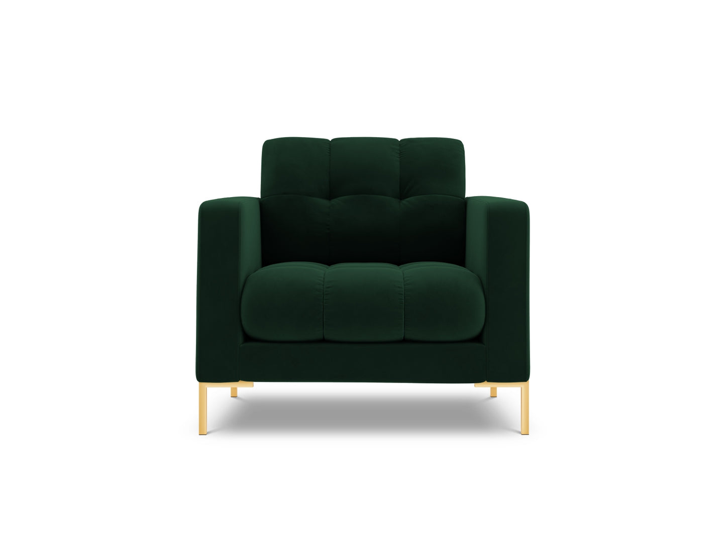 Bali Armchair, 87x96 cm — Bottle Green / Gold Metal