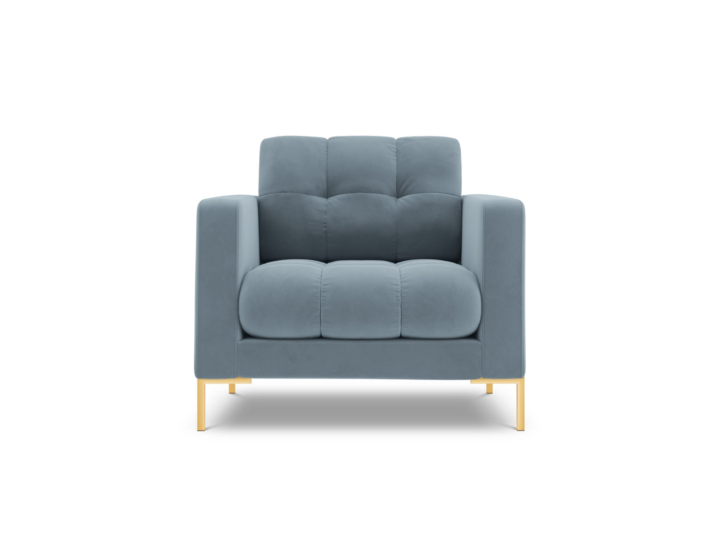 Bali Armchair, 87x96 cm — Light Blue / Gold Metal