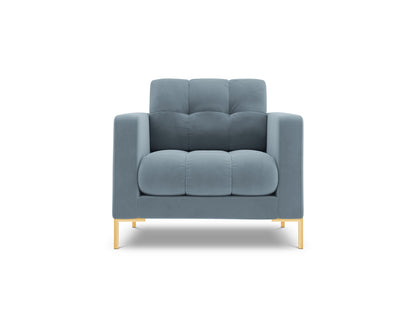 Bali Armchair, 87x96 cm — Light Blue / Gold Metal