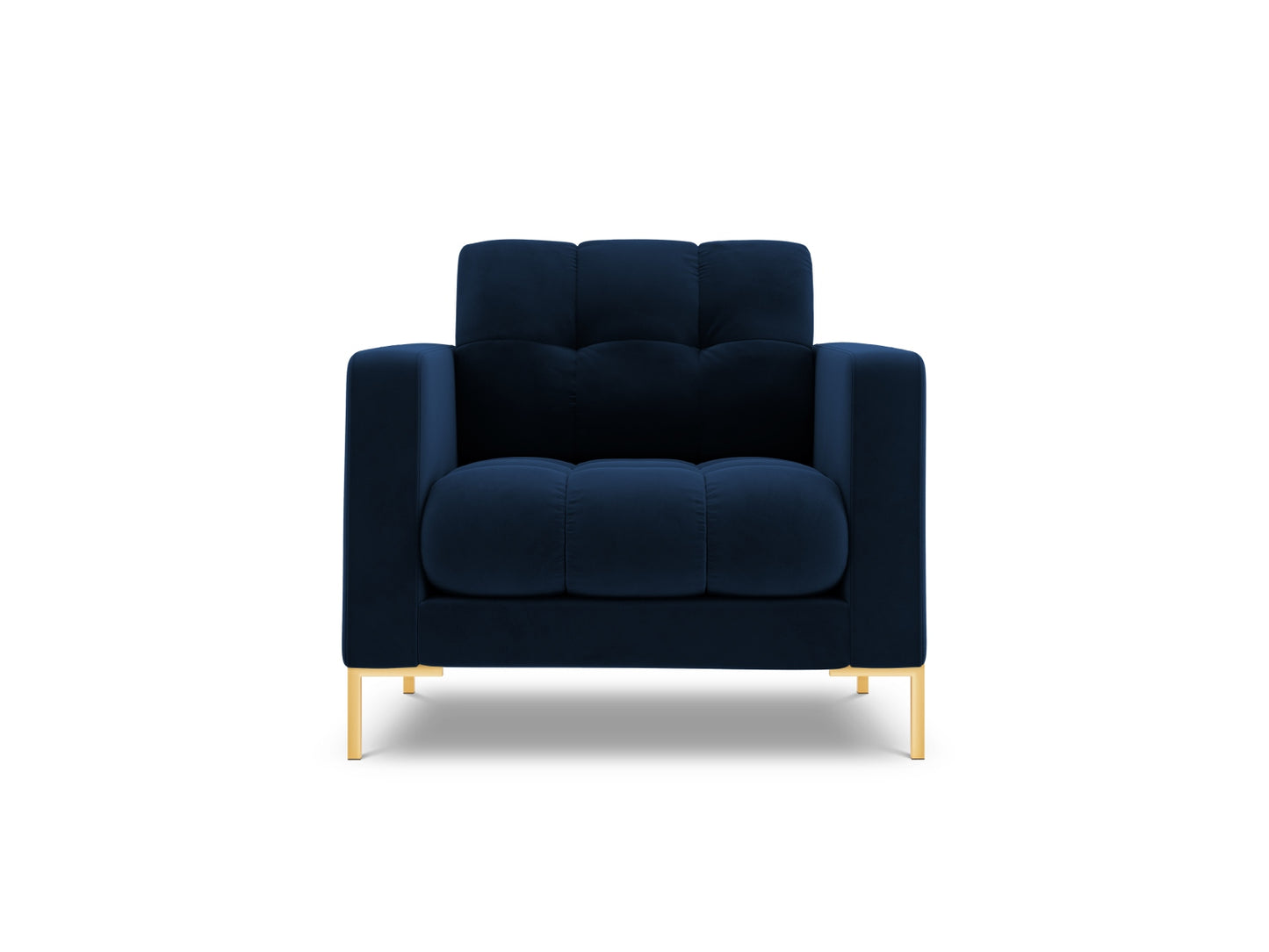 Bali Armchair, 87x96 cm — Royal Blue / Gold Metal