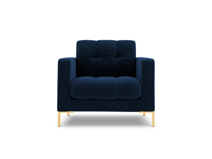 Bali Armchair, 87x96 cm — Royal Blue / Gold Metal