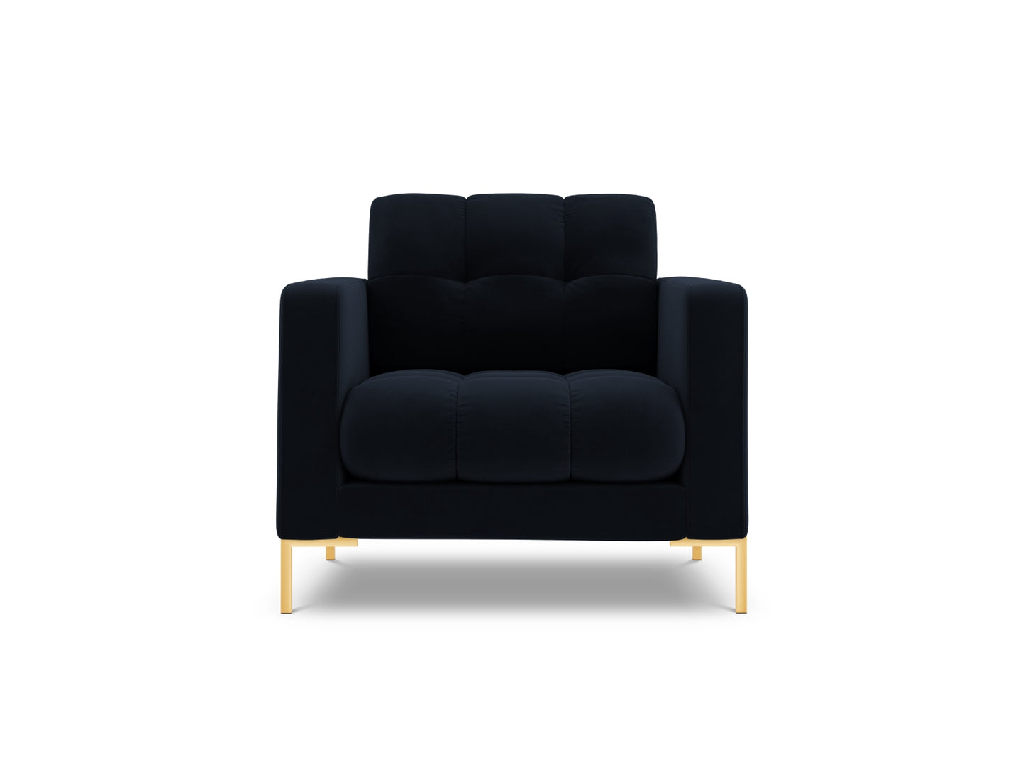 Bali Armchair, 87x96 cm — Dark Blue / Gold Metal