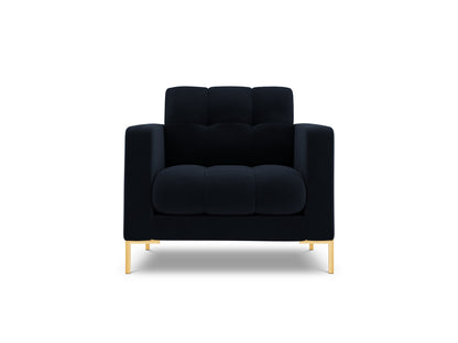 Bali Armchair, 87x96 cm — Dark Blue / Gold Metal