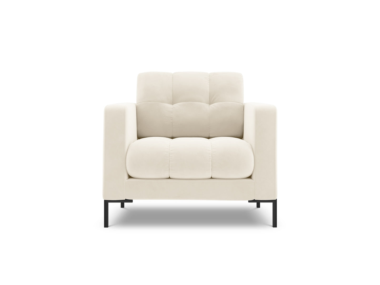 Bali Armchair, 87x96 cm — Light Beige / Black Metal