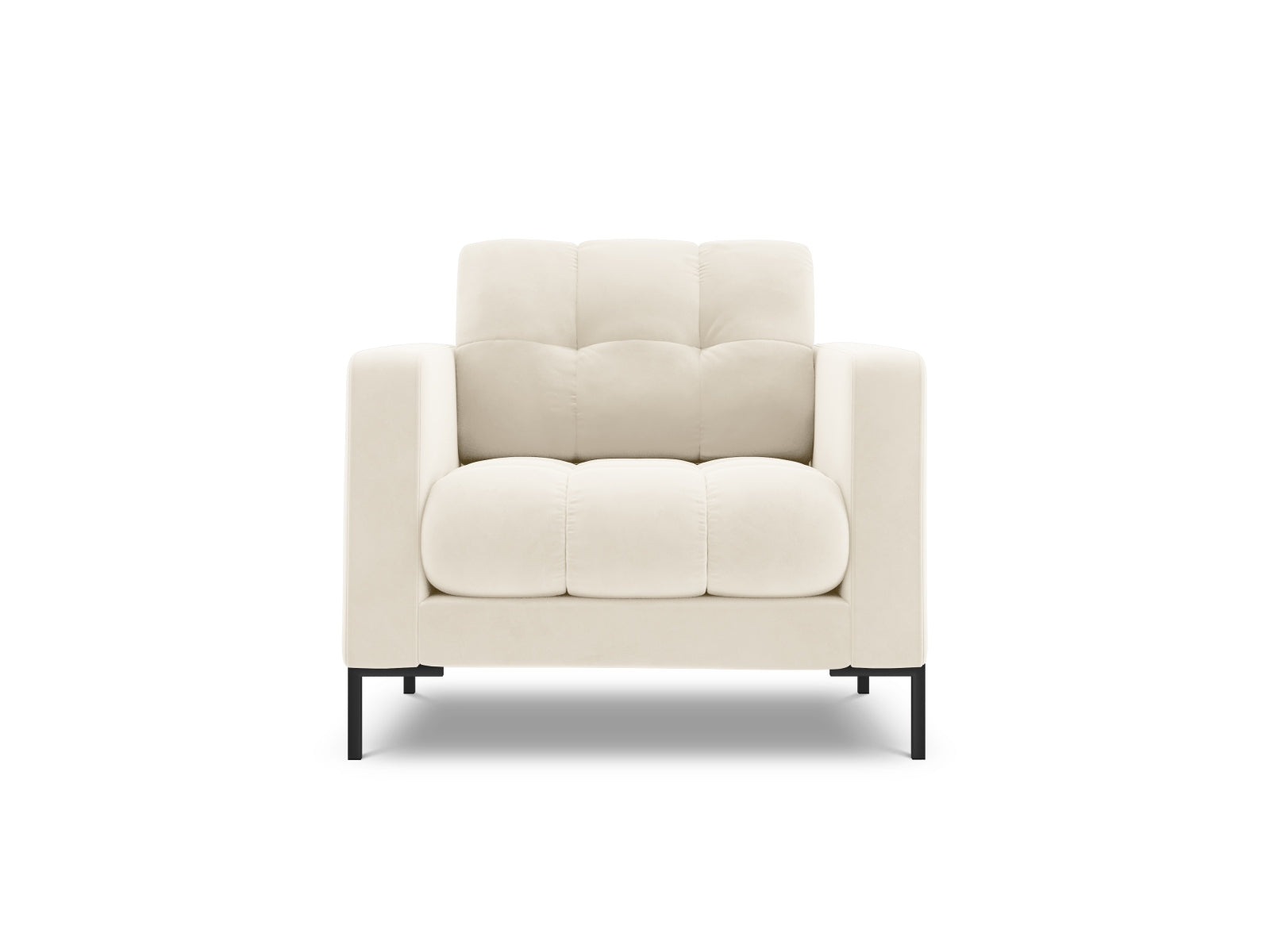 Bali Armchair, 87x96 cm — Light Beige / Black Metal
