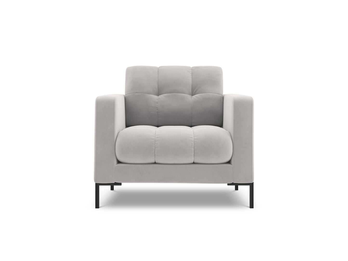 Bali Armchair, 87x96 cm — Silver / Black Metal