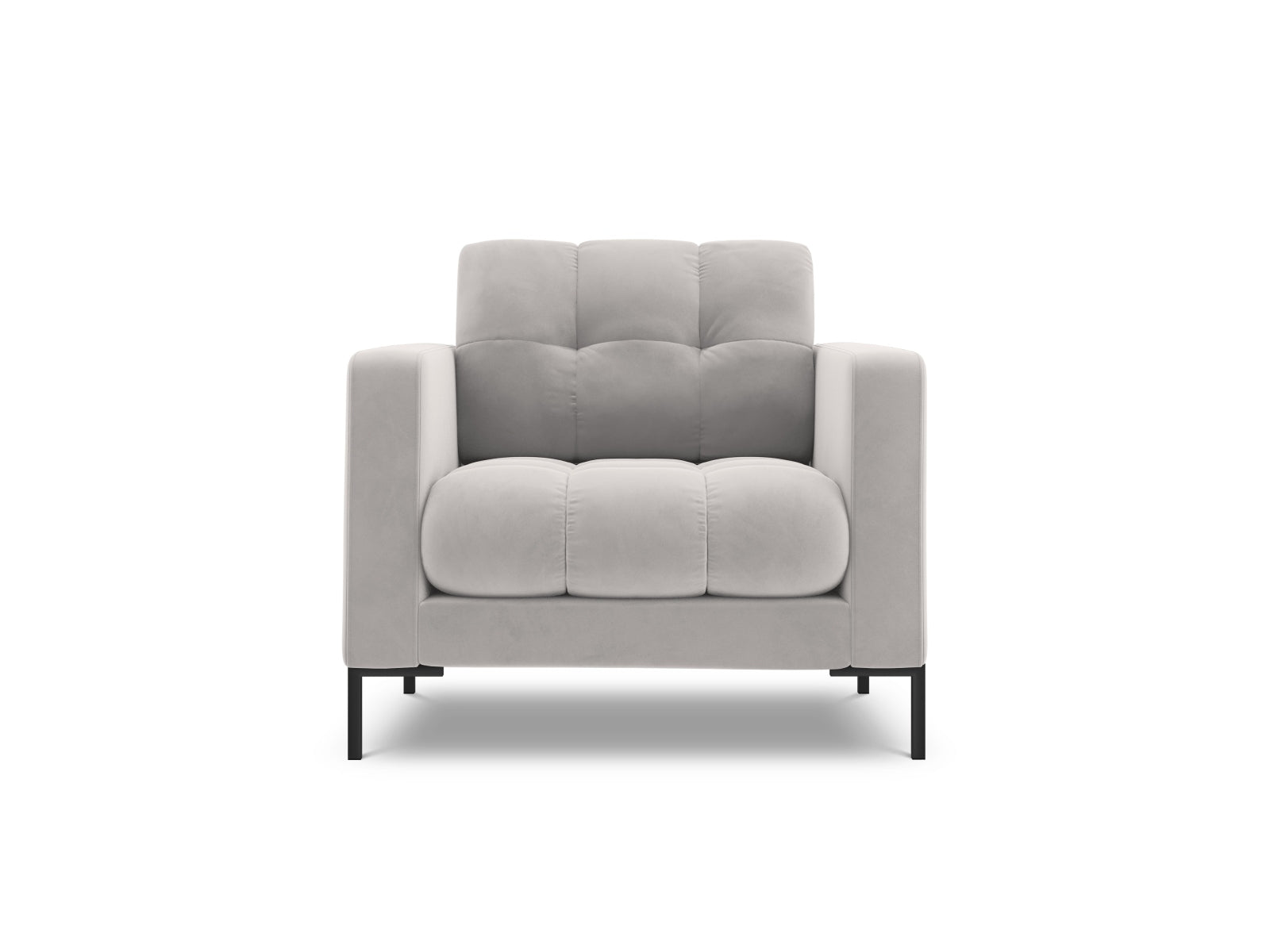 Bali Armchair, 87x96 cm — Silver / Black Metal