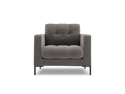 Bali Armchair, 87x96 cm — Light Grey / Black Metal
