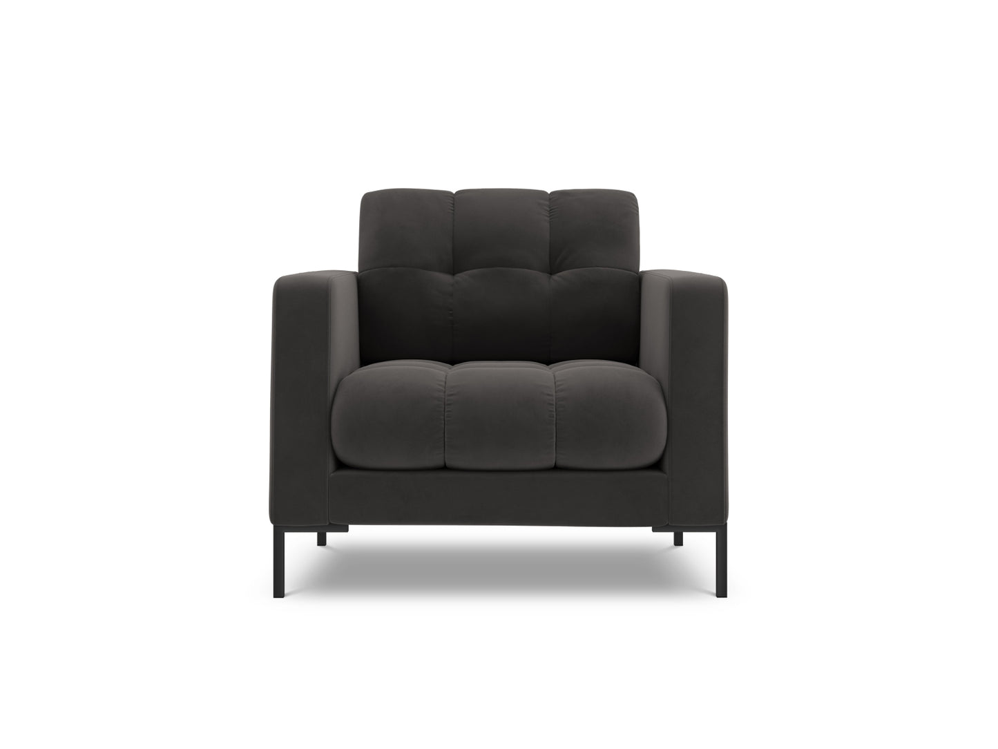 Bali Armchair, 87x96 cm — Dark Grey / Black Metal