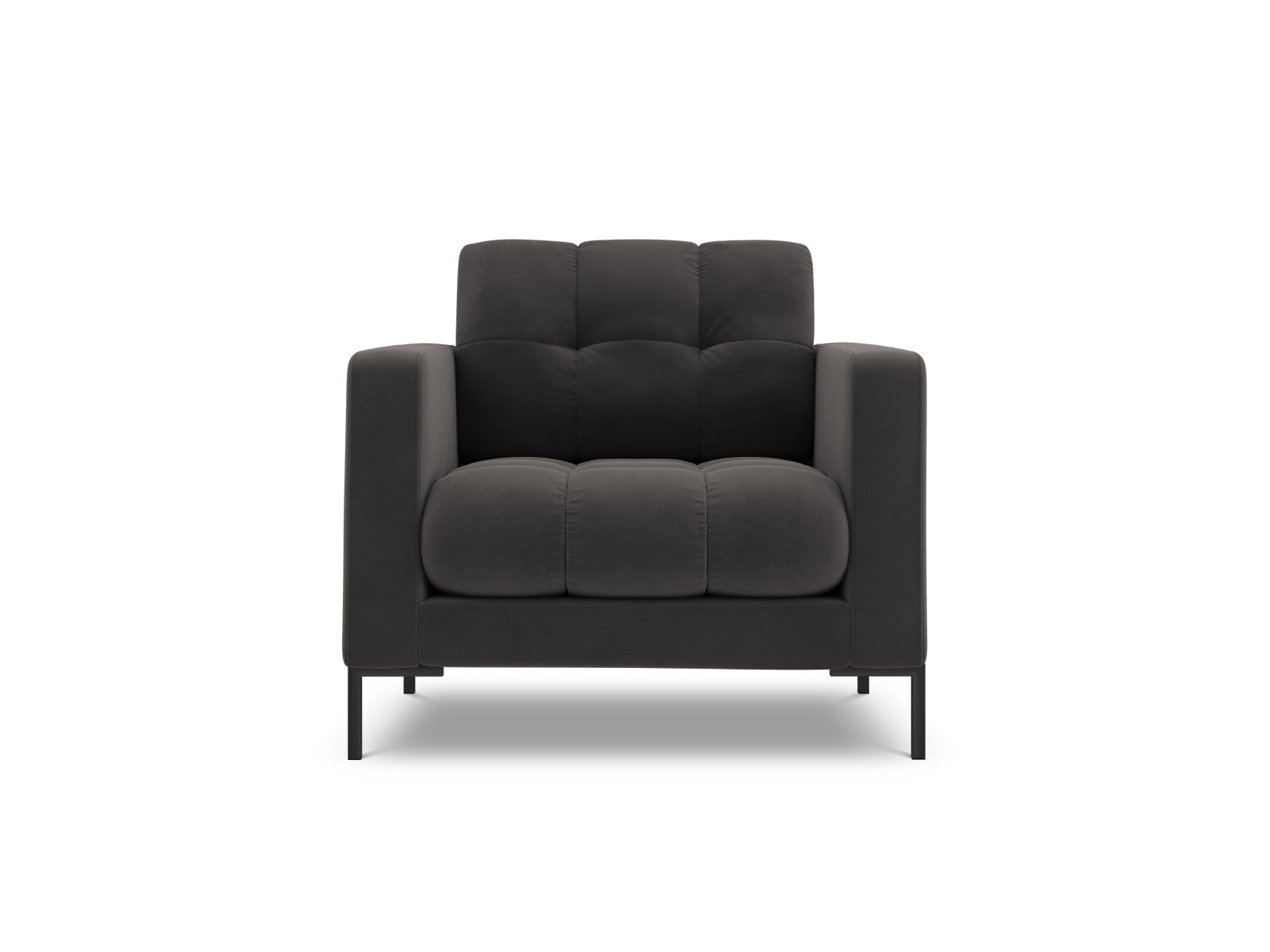 Bali Armchair, 87x96 cm — Dark Grey / Black Metal