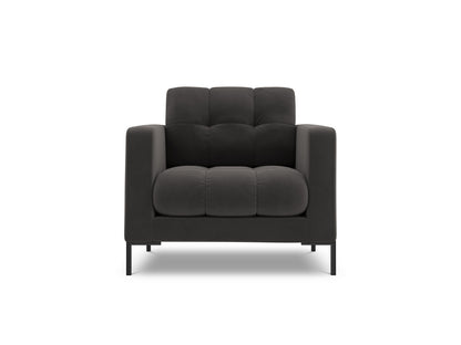 Bali Armchair, 87x96 cm — Dark Grey / Black Metal