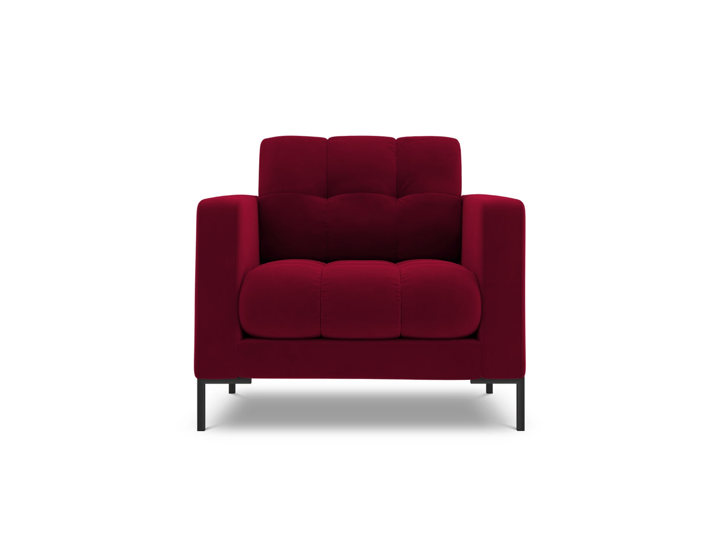 Bali Armchair, 87x96 cm — Red / Black Metal