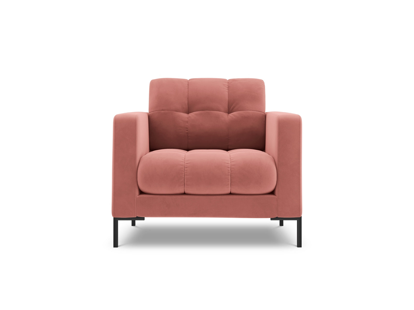Bali Armchair, 87x96 cm — Pink / Black Metal