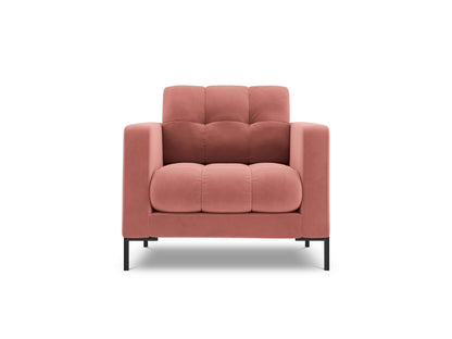 Bali Armchair, 87x96 cm — Pink / Black Metal