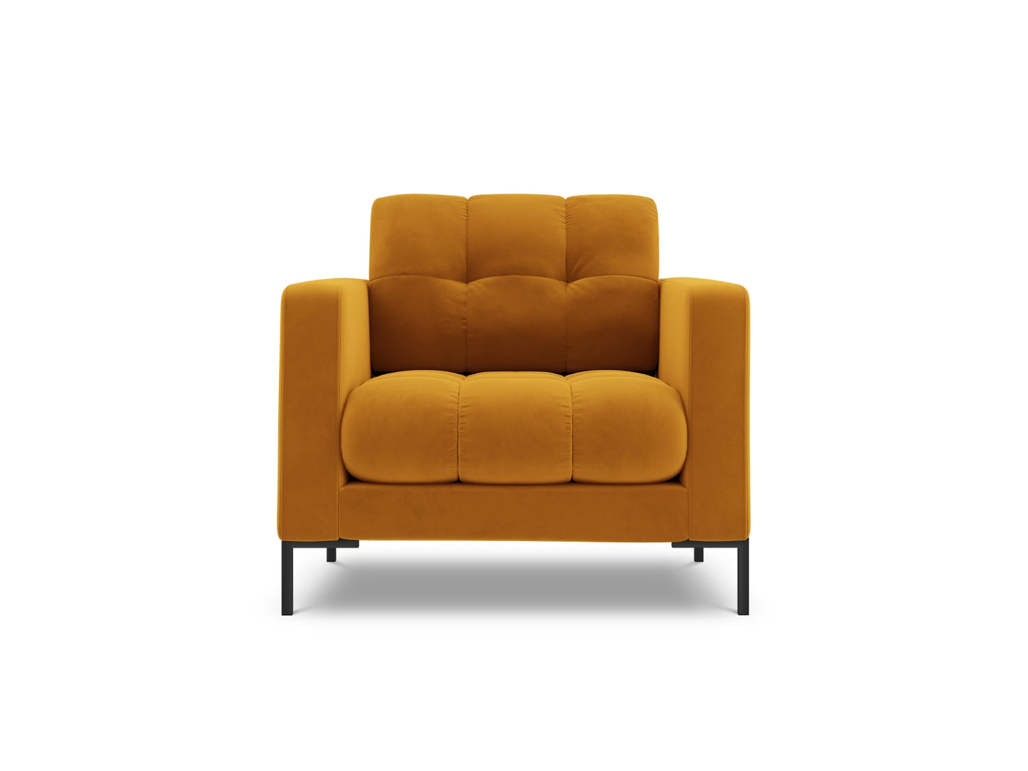 Bali Armchair, 87x96 cm — Yellow / Black Metal