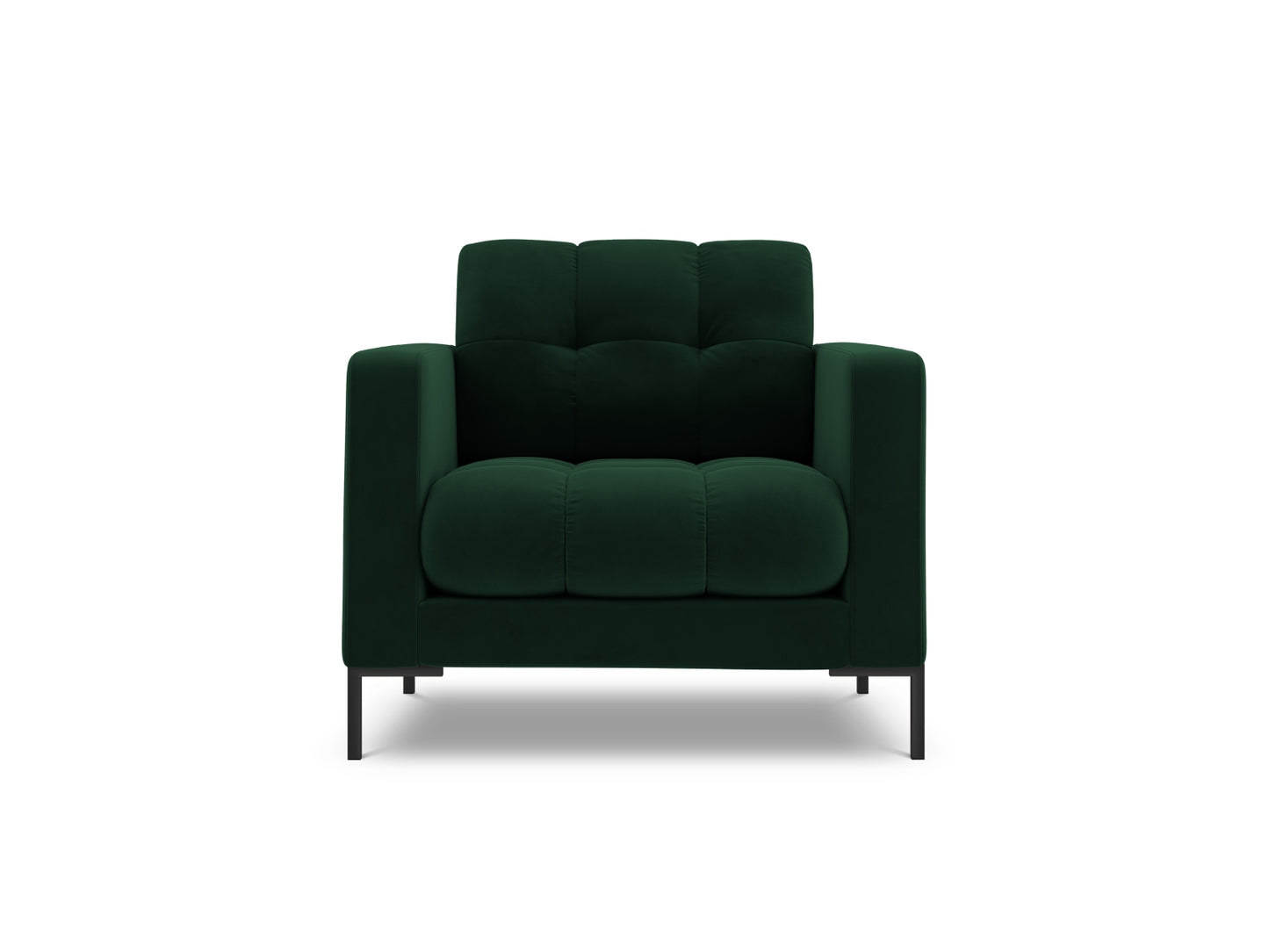 Bali Armchair, 87x96 cm — Bottle Green / Black Metal
