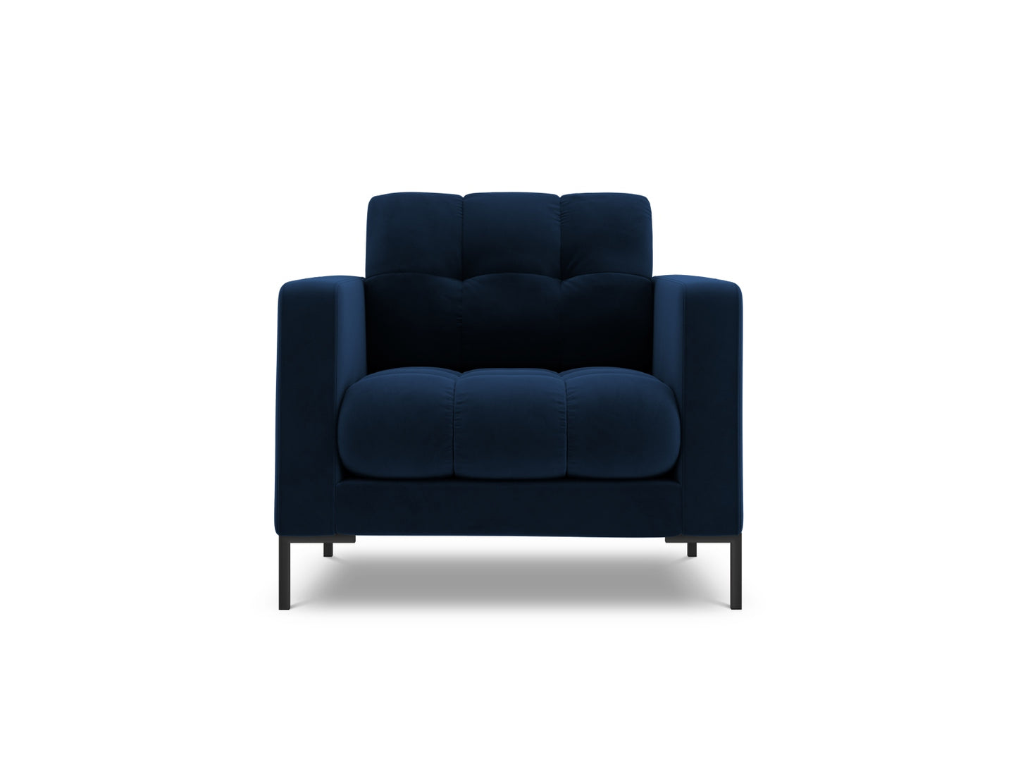 Bali Armchair, 87x96 cm — Royal Blue / Black Metal
