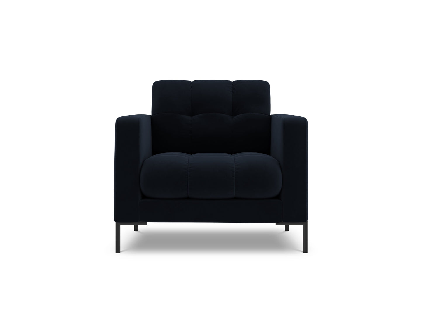 Bali Armchair, 87x96 cm — Dark Blue / Black Metal