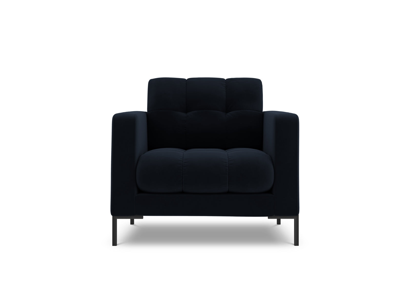 Bali Armchair, 87x96 cm — Dark Blue / Black Metal