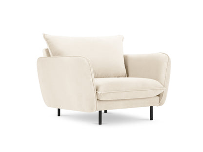 Vienna Armchair, 97x94 cm — Light Beige / Black Metal