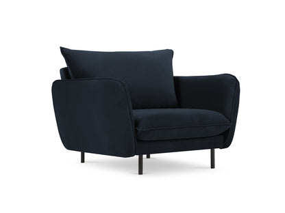Vienna Armchair, 97x94 cm — Dark Blue / Black Metal