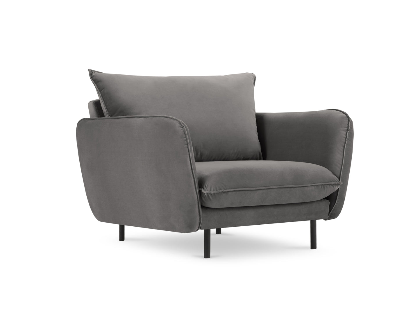 Vienna Armchair, 97x94 cm — Light Grey / Black Metal