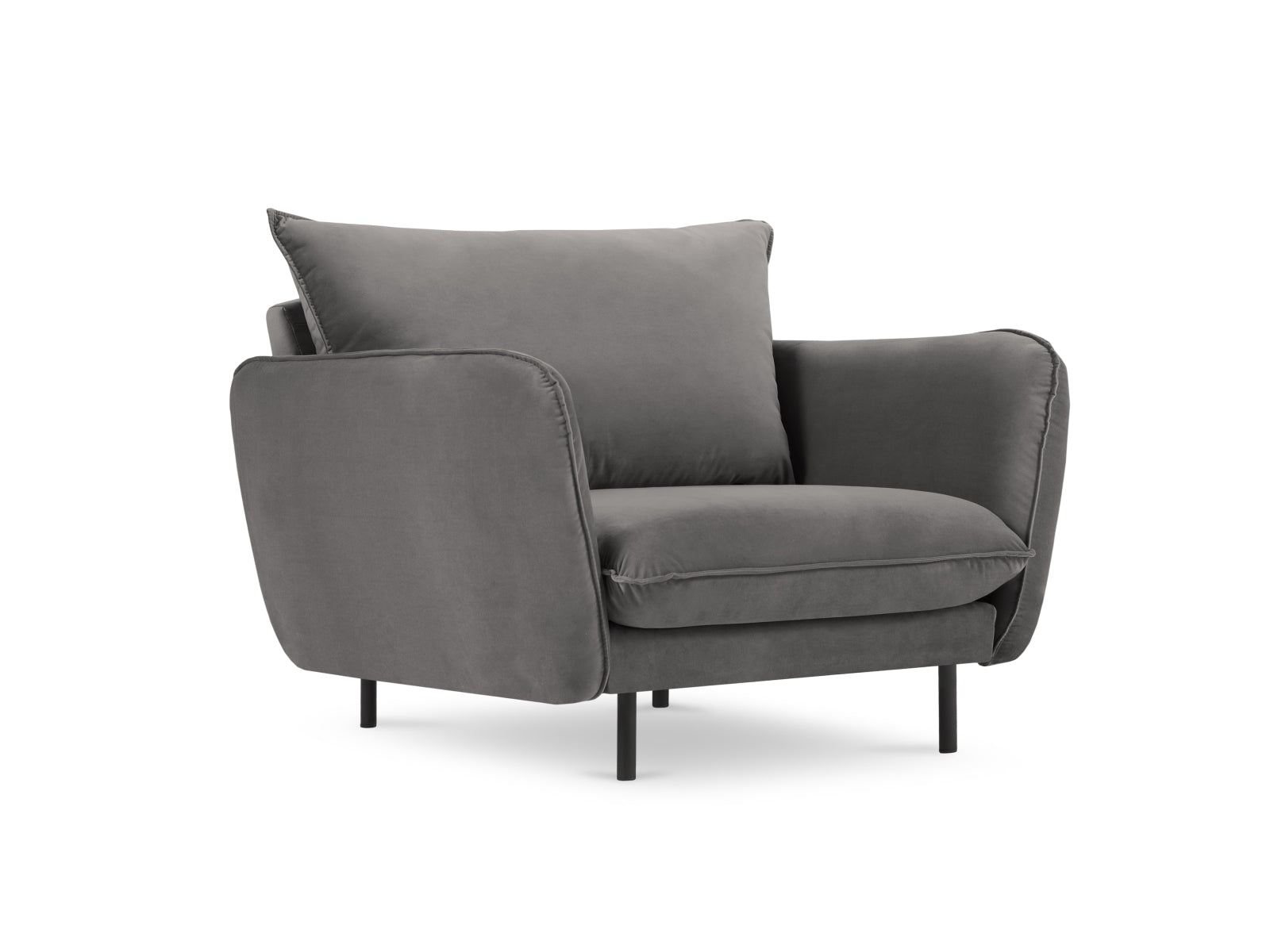 Vienna Armchair, 97x94 cm — Light Grey / Black Metal