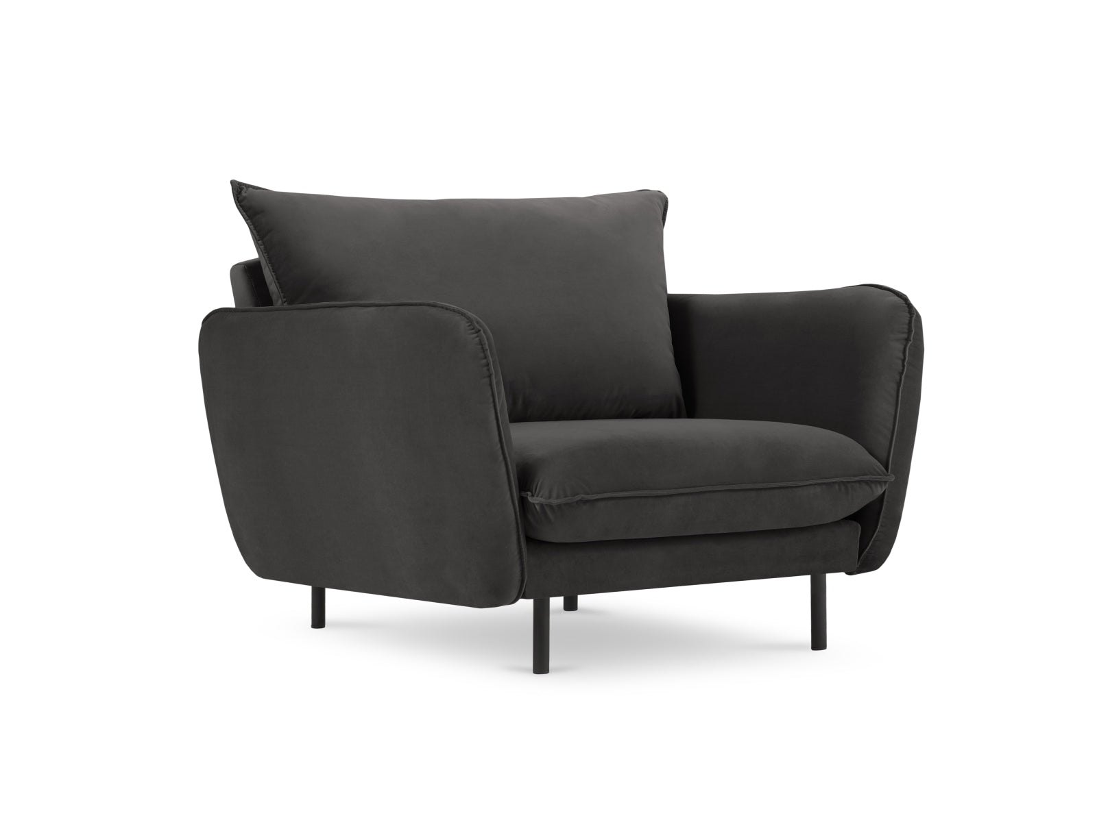 Vienna Armchair, 97x94 cm — Dark Grey / Black Metal