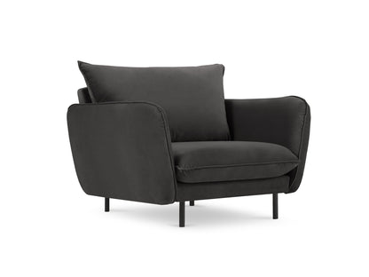 Vienna Armchair, 97x94 cm — Dark Grey / Black Metal