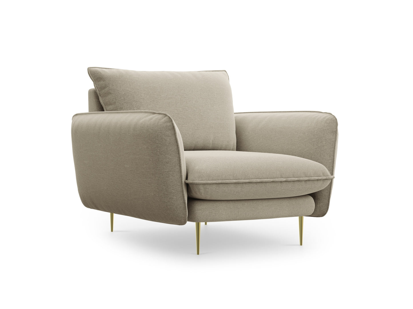 Vienna Armchair, 97x94 cm — Beige / Gold Metal