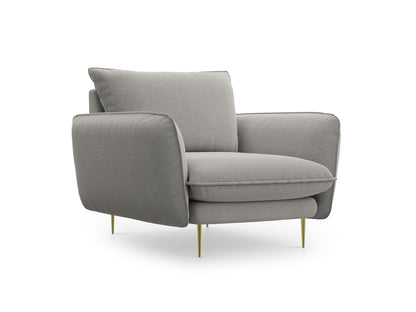 Vienna Armchair, 97x94 cm — Light Grey / Gold Metal