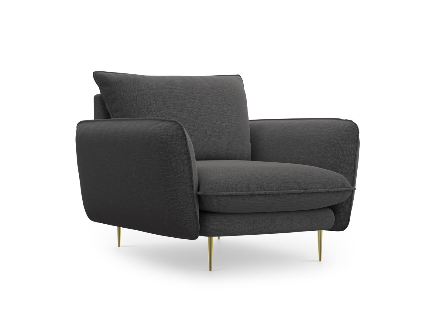 Vienna Armchair, 97x94 cm — Dark Grey / Gold Metal