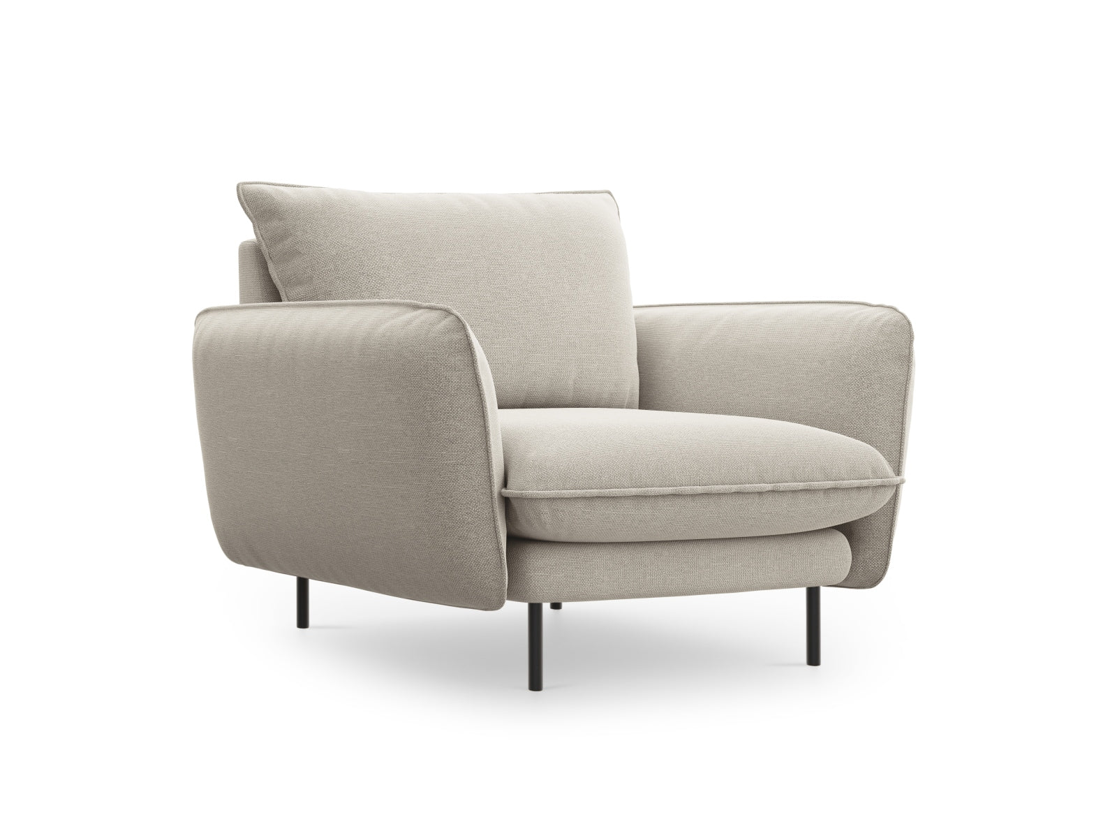 Vienna Armchair, 97x94 cm — Light Beige / Black Metal