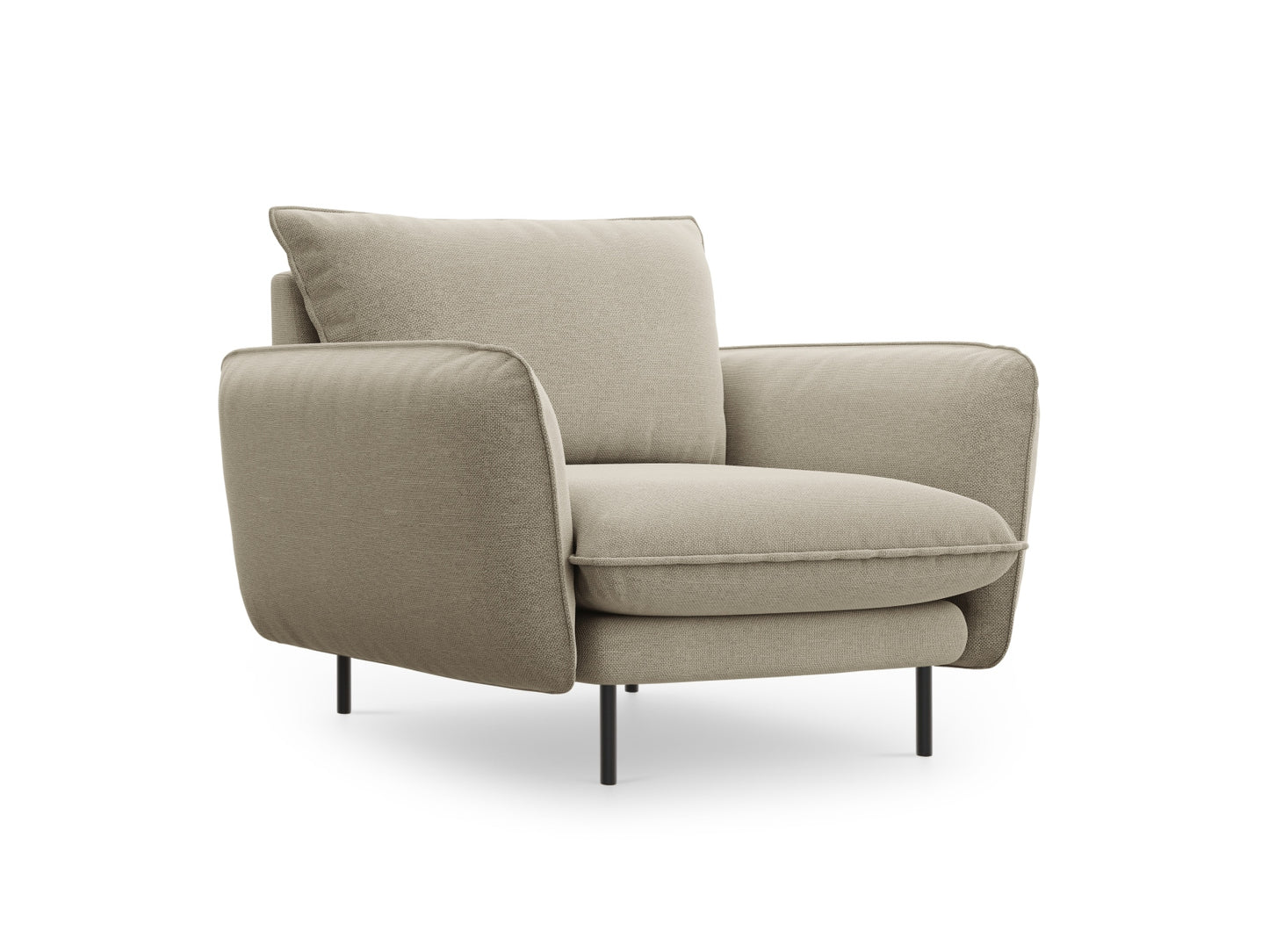 Vienna Armchair, 97x94 cm — Beige / Black Metal