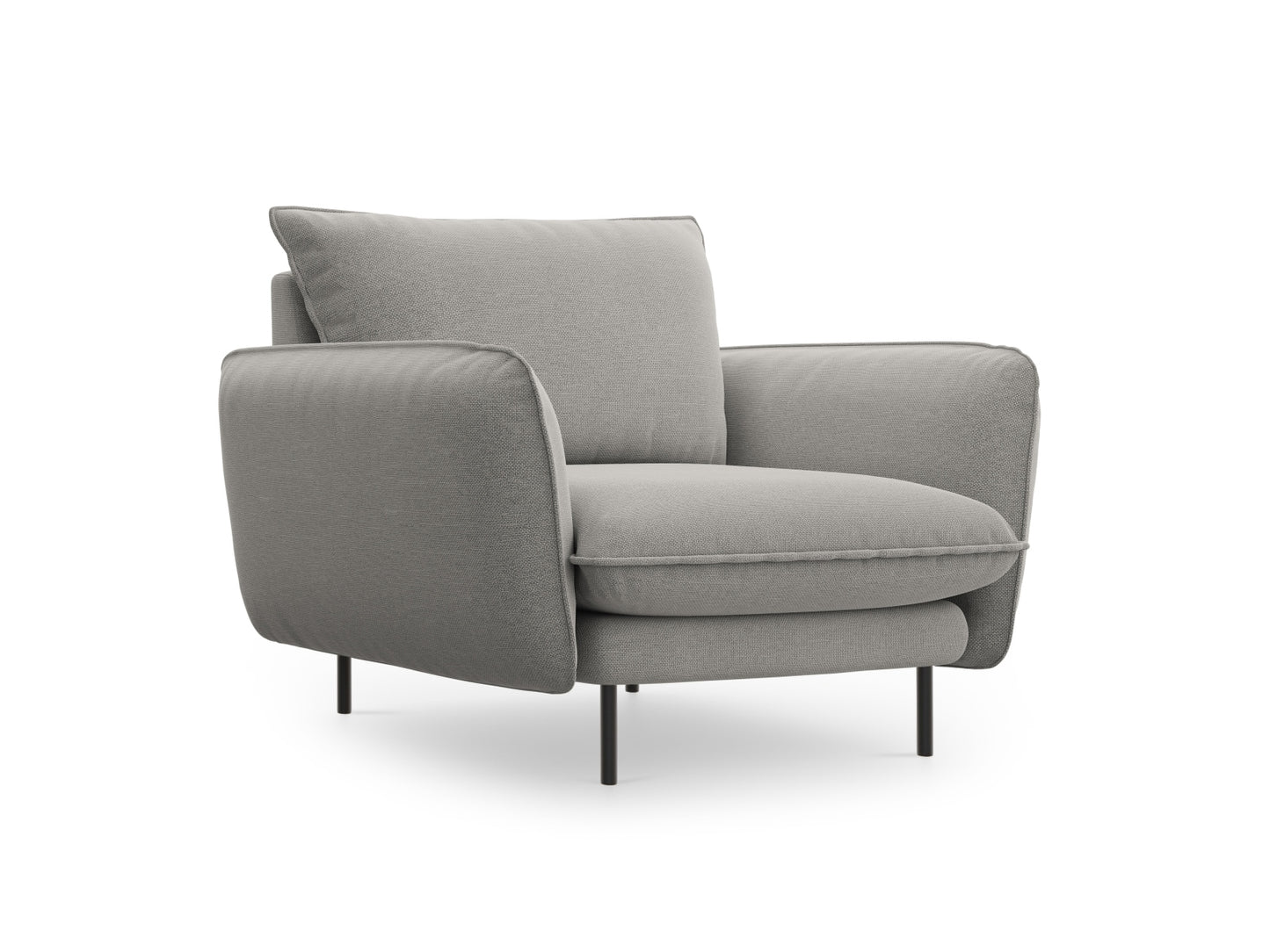Vienna Armchair, 97x94 cm — Light Grey / Black Metal