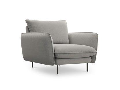 Vienna Armchair, 97x94 cm — Light Grey / Black Metal