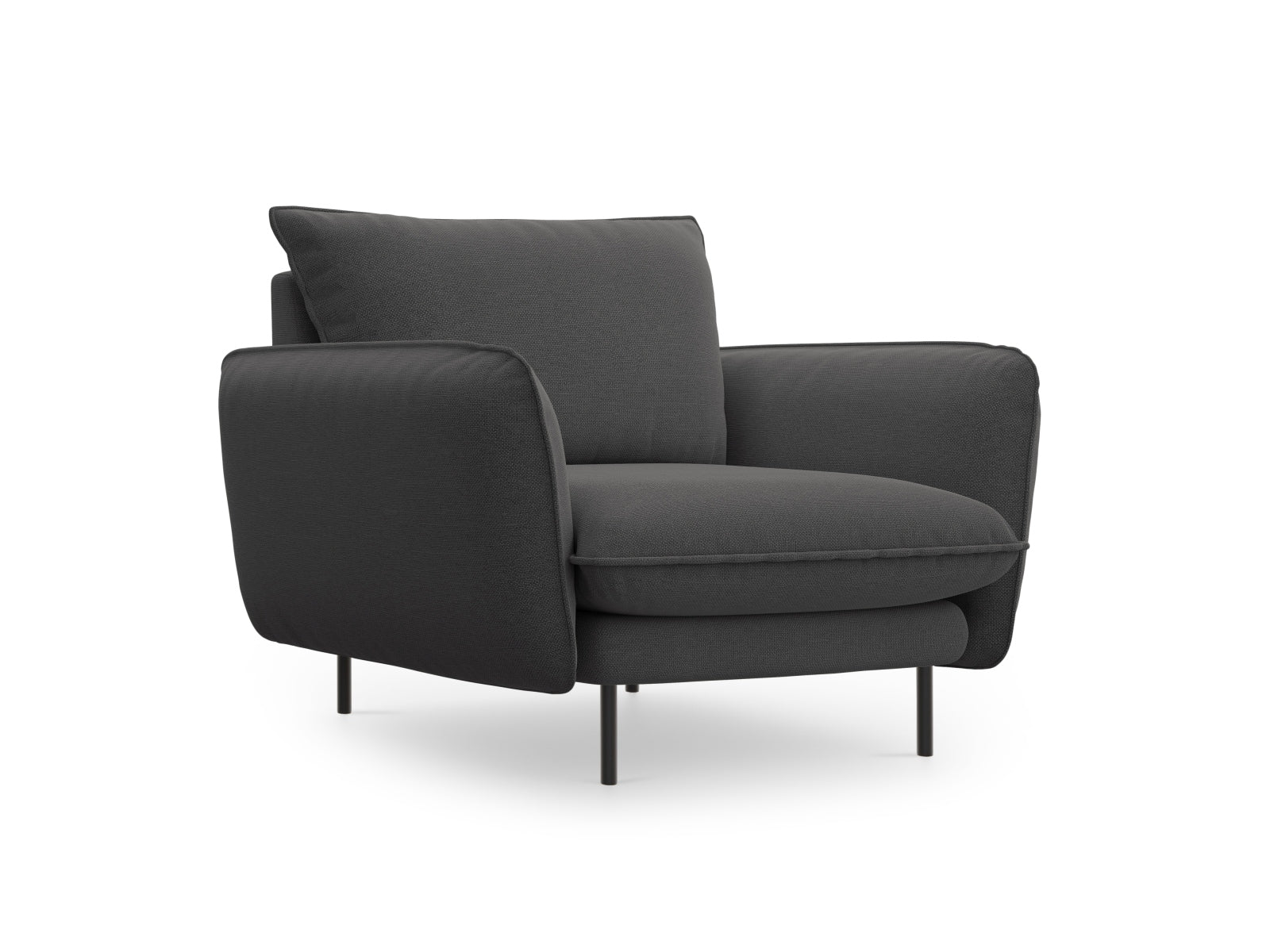 Vienna Armchair, 97x94 cm — Dark Grey / Black Metal