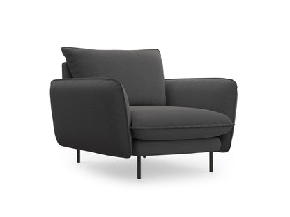 Vienna Armchair, 97x94 cm — Dark Grey / Black Metal