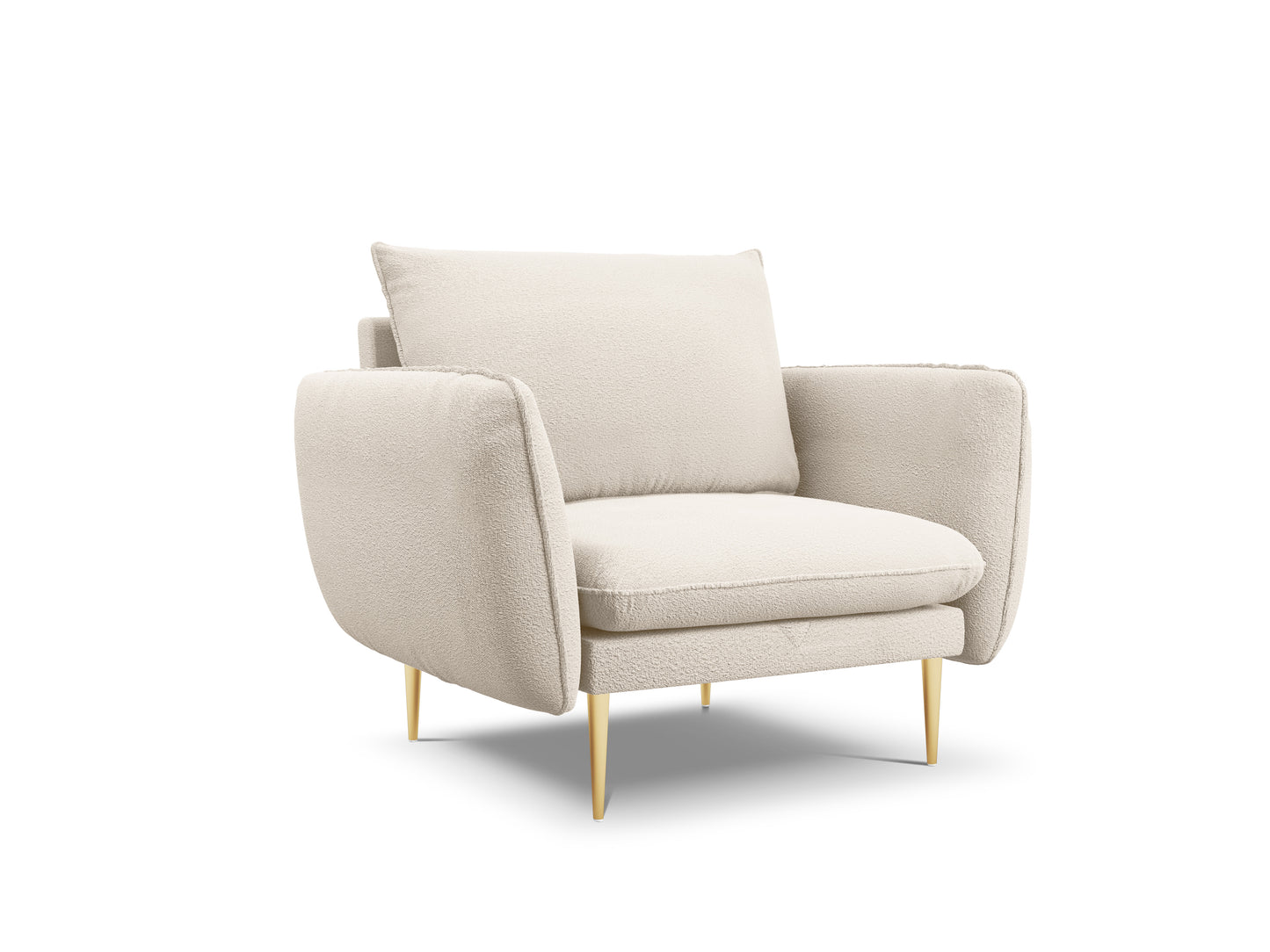 Vienna Armchair, 97x94 cm — Beige / Gold Metal