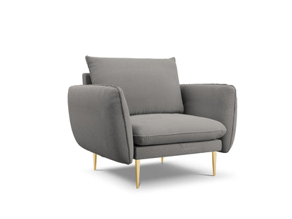 Vienna Armchair, 97x94 cm — Grey / Gold Metal